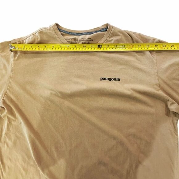 Patagonia Mens SZ L Tan P-6 Logo Responsibili-Tee Organic Cotton Crew Neck Shirt - Picture 12 of 14